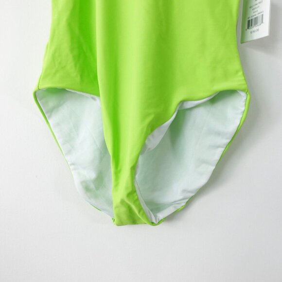 ONIA Swimsuit Medium Lime Green One Piece High Cut Backless Bathing Beach Kelly - Picture 7 of 10